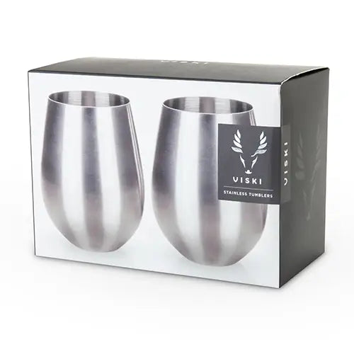 Harrison Polished Stainless Steel Tumblers - Set of 2