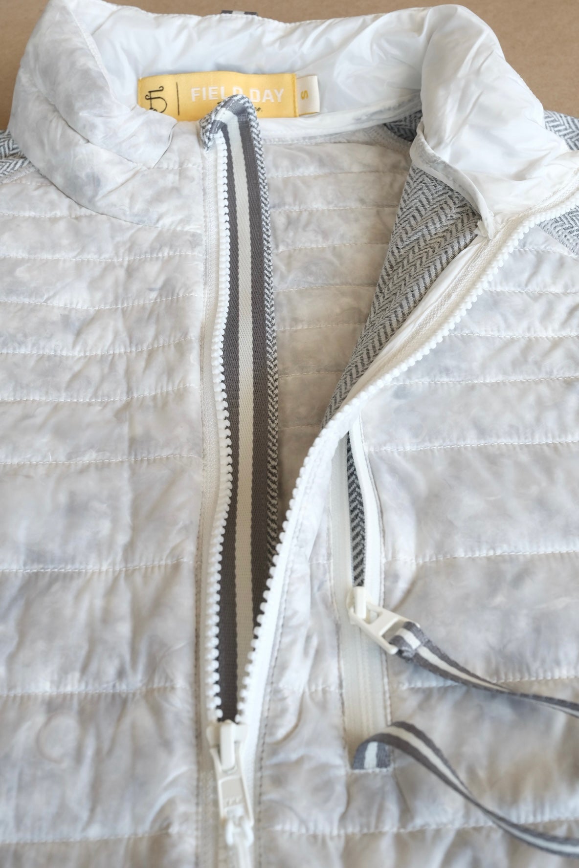 Palmer Performance Down Pullover - White Herringbone