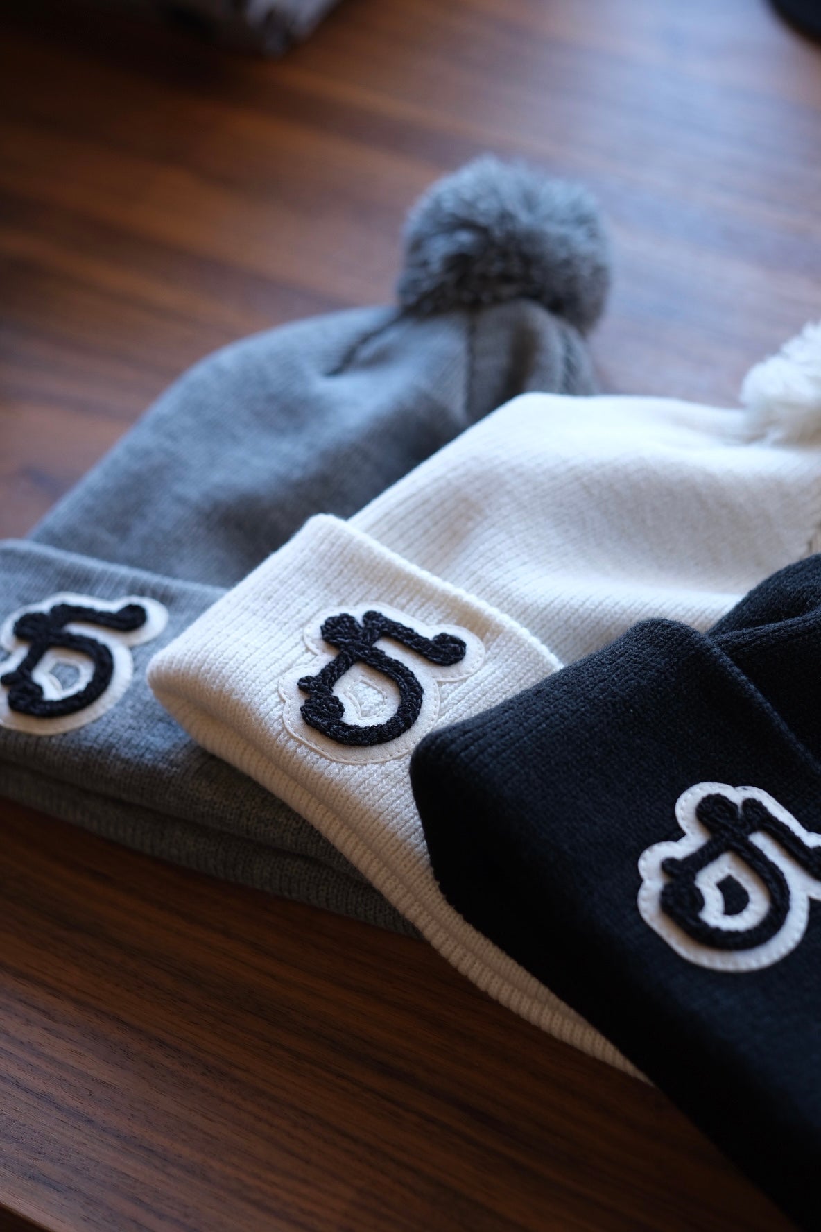 Monogram Pom Beanie