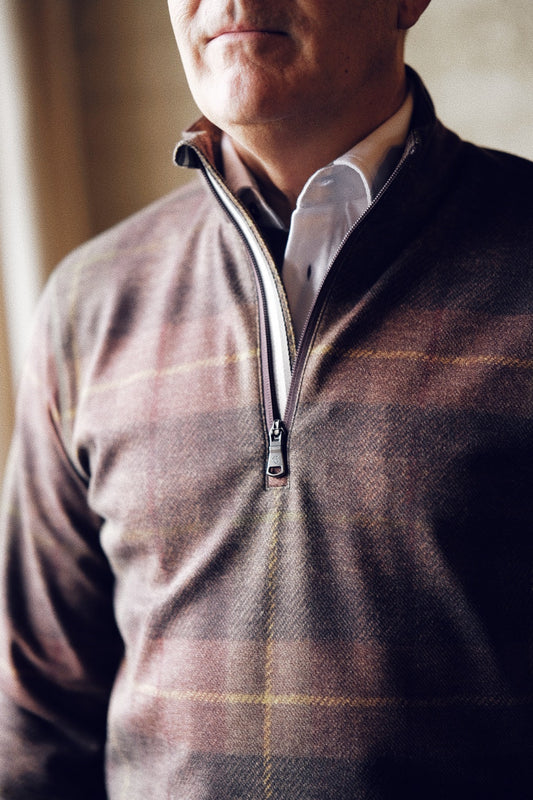 Dunbar 1/4 Zip - Walnut Glen Check
