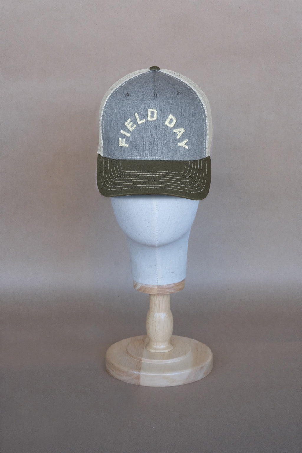 Chain Stitch Arch Snapback - Olive / Grey