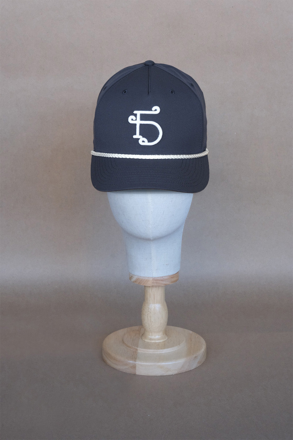 Chain Stitch Monogram Rope Hat - Navy