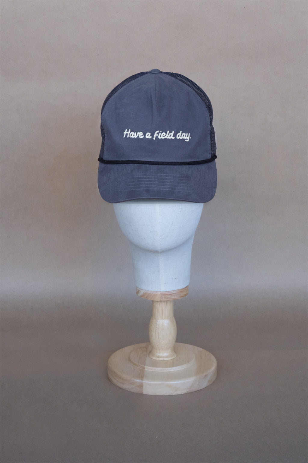 Chain Stitch Script Rope Hat - Navy