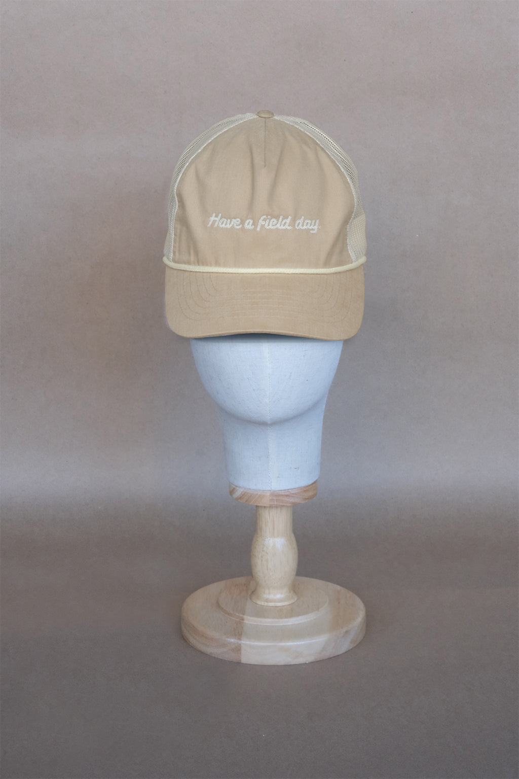 Chain Stitch Script Rope Hat - Oat