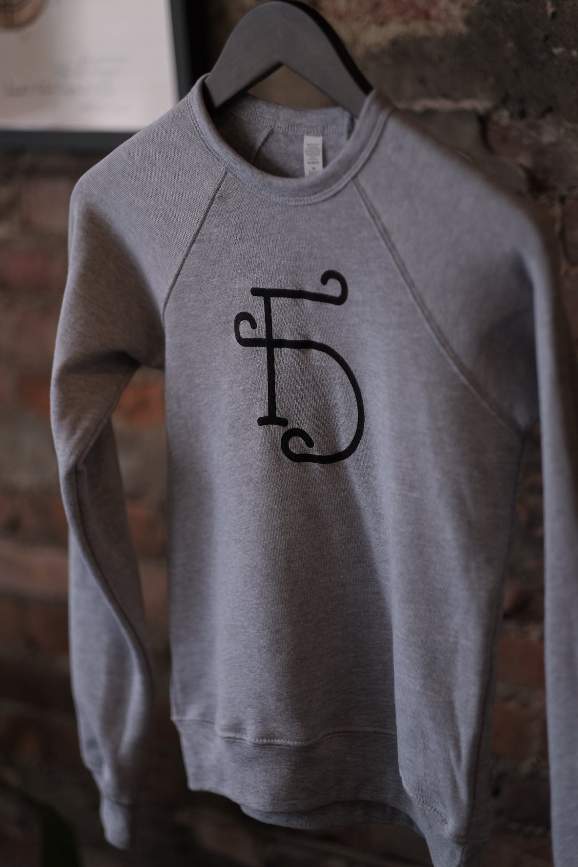 Youth Monogram Crew Grey