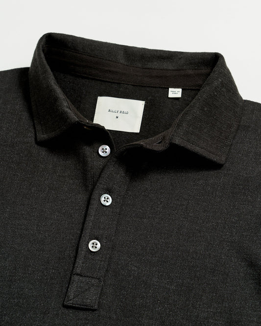 Long-Sleeve Herringbone Polo