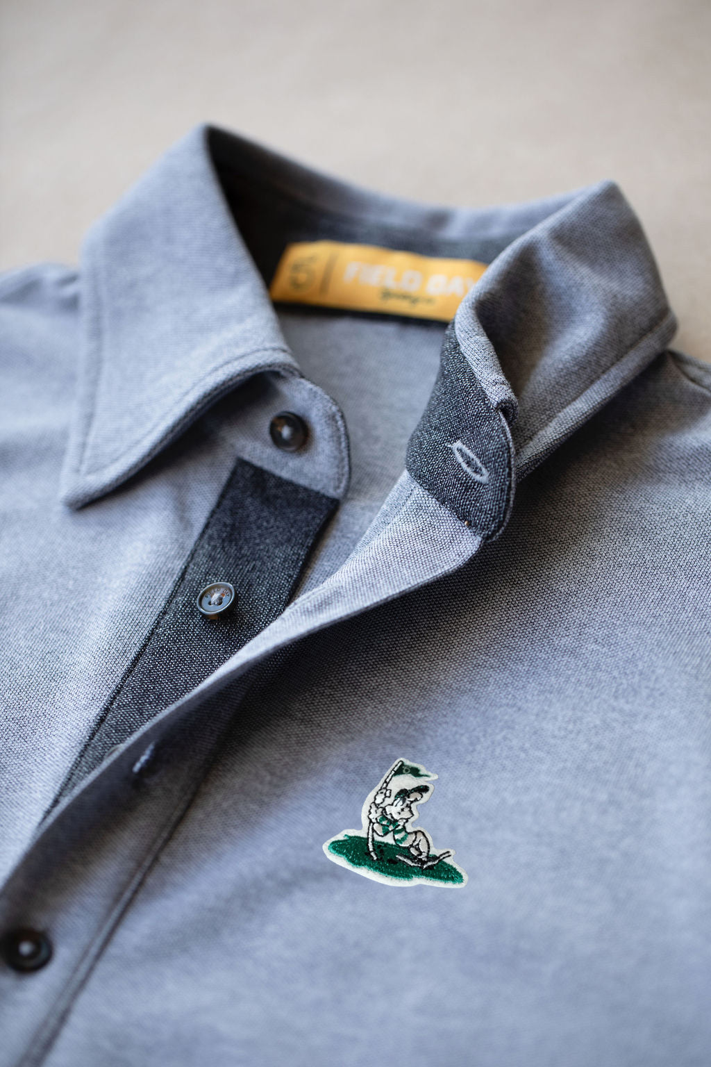 Pin Pointers Ford 5 Button Polo - Light Grey Heather