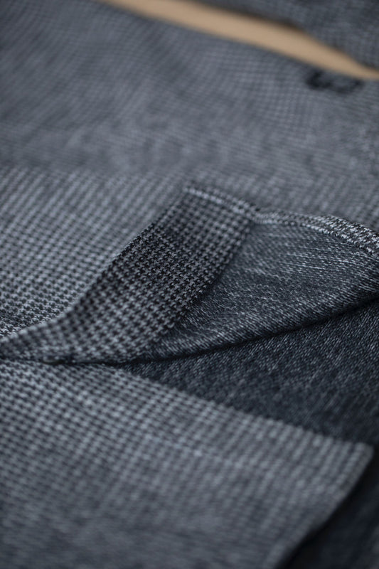 Hackel Brushed Back Buttondown - Salt & Pepper Houndstooth