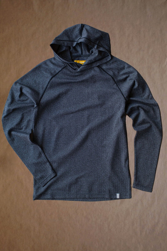 Palmer Performance Hoodie - Charcoal Herringbone