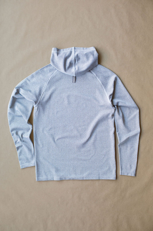 Palmer Performance Hoodie - White Herringbone