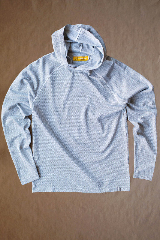 Palmer Performance Hoodie - White Herringbone