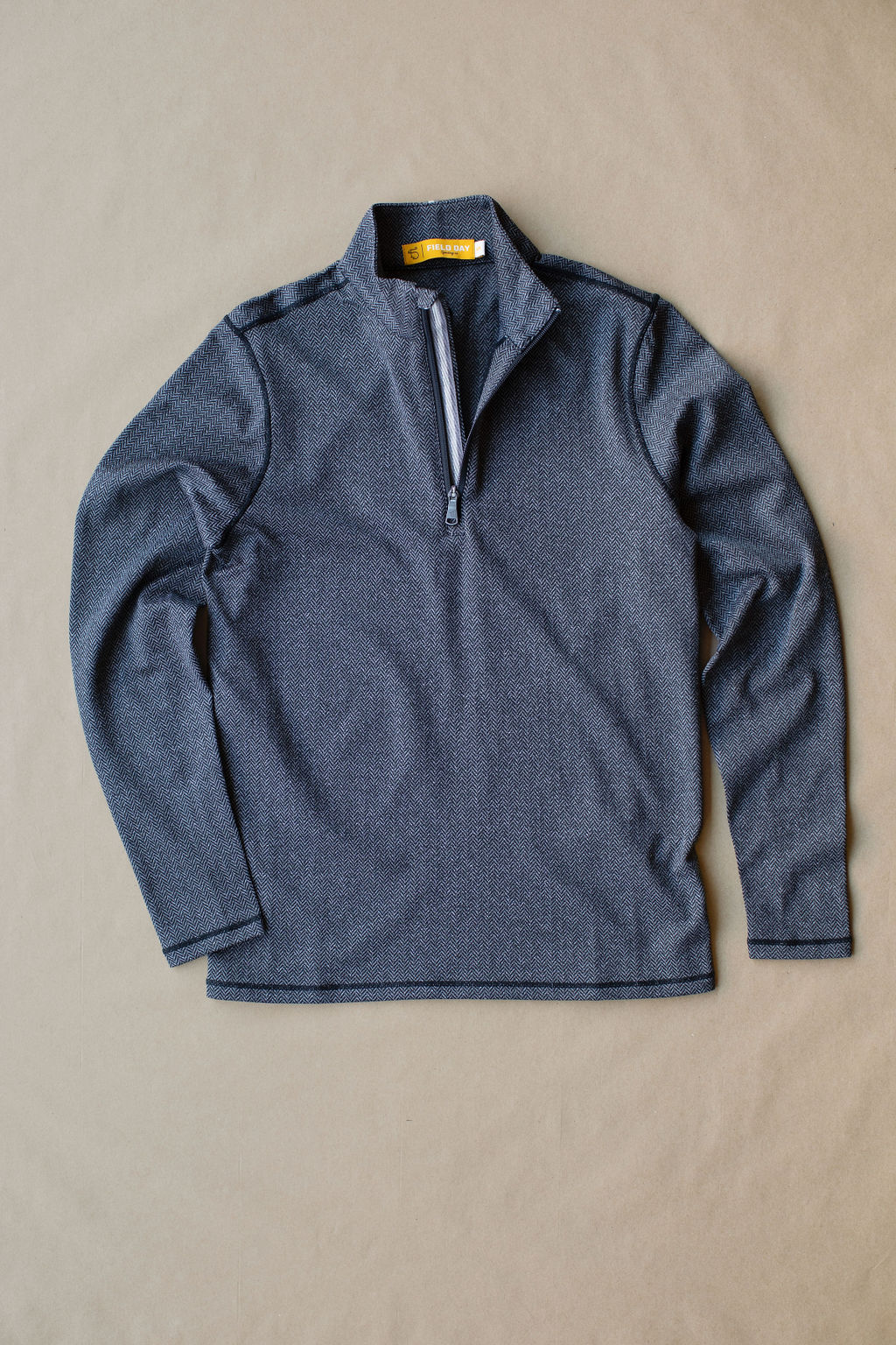 Palmer Performance 1/4 Zip - Charcoal Herringbone