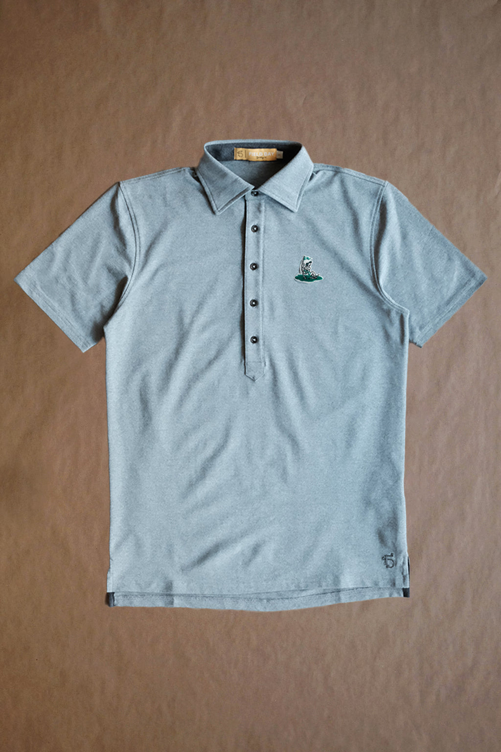 Pin Pointers Ford 5 Button Polo - Light Grey Heather