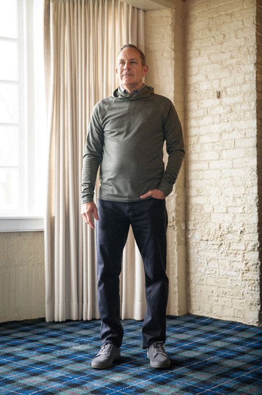 Palmer Performance Hoodie - Field Herringbone