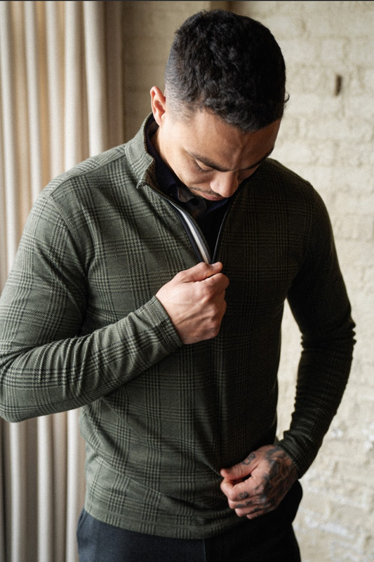 Dunbar 1/4 Zip - Field Glen Check