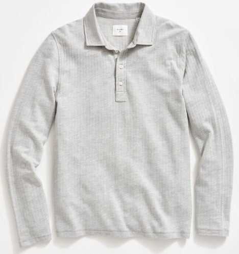 Long-Sleeve Herringbone Polo
