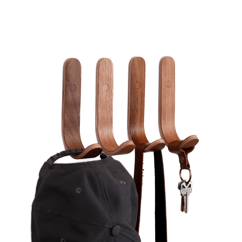 Plywood wall hook - walnut