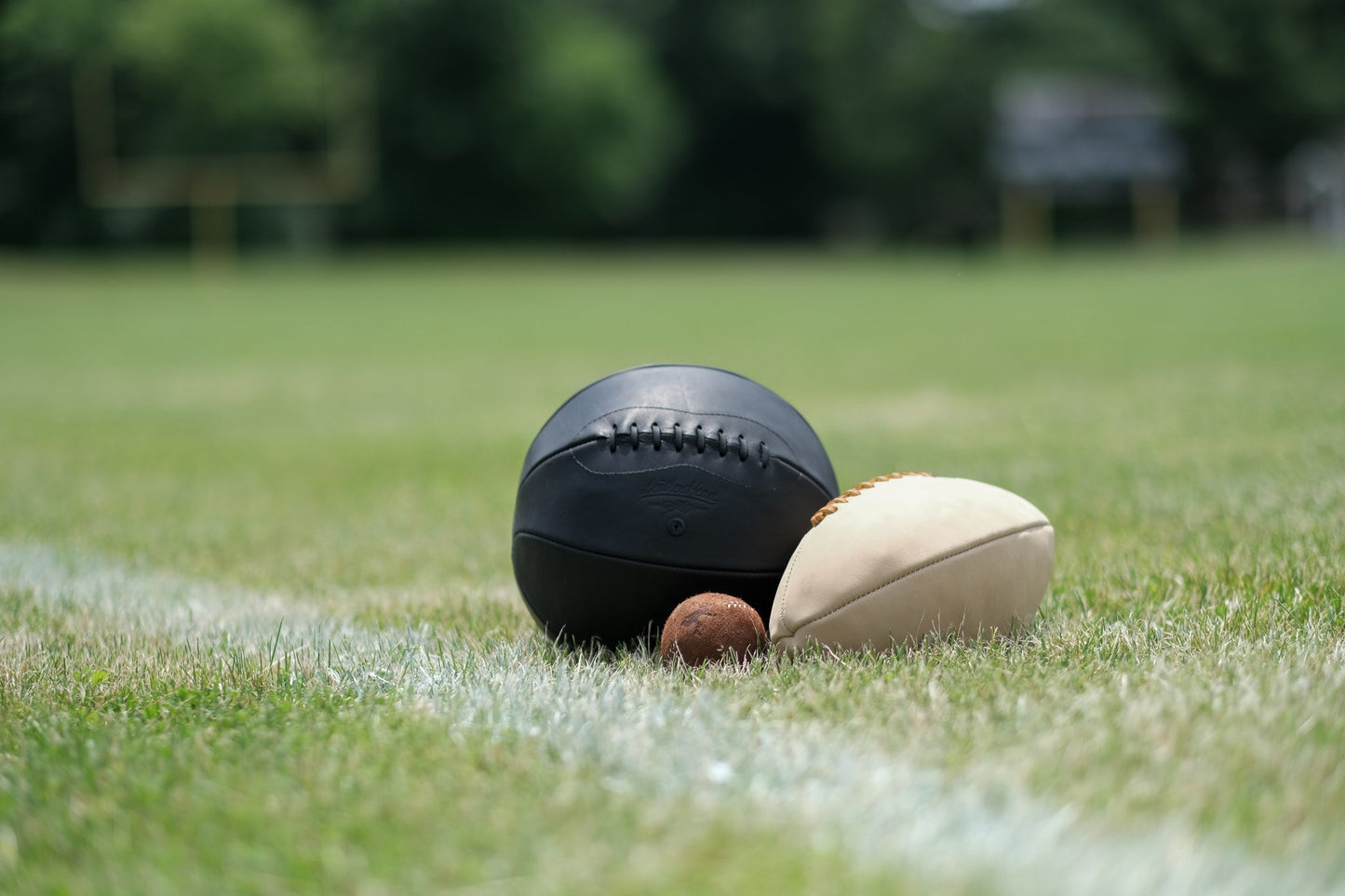 Run Boy Leather Football - Black