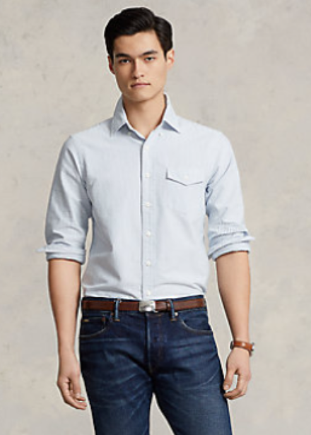 Custom Fit Striped Oxford Shirt