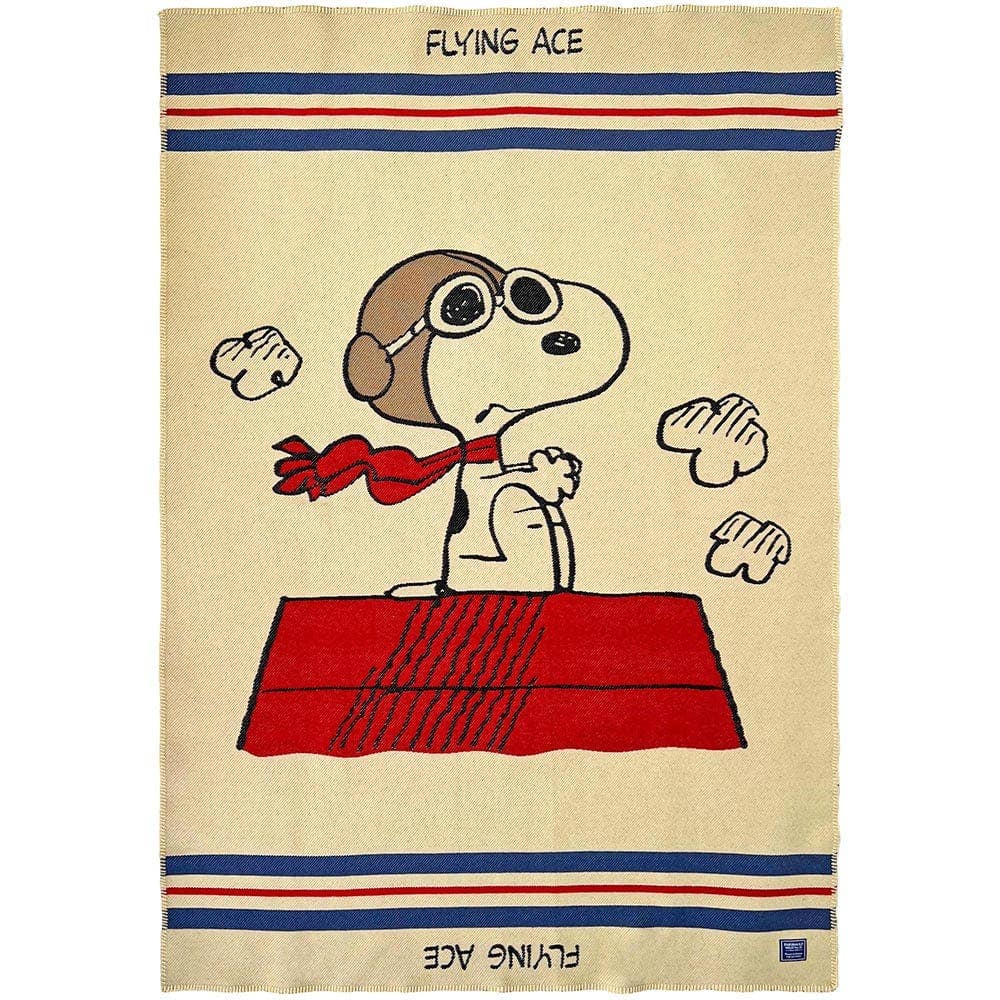 Snoopy Flying Ace Wool Throw Blanket: Snoopy Flying Ace