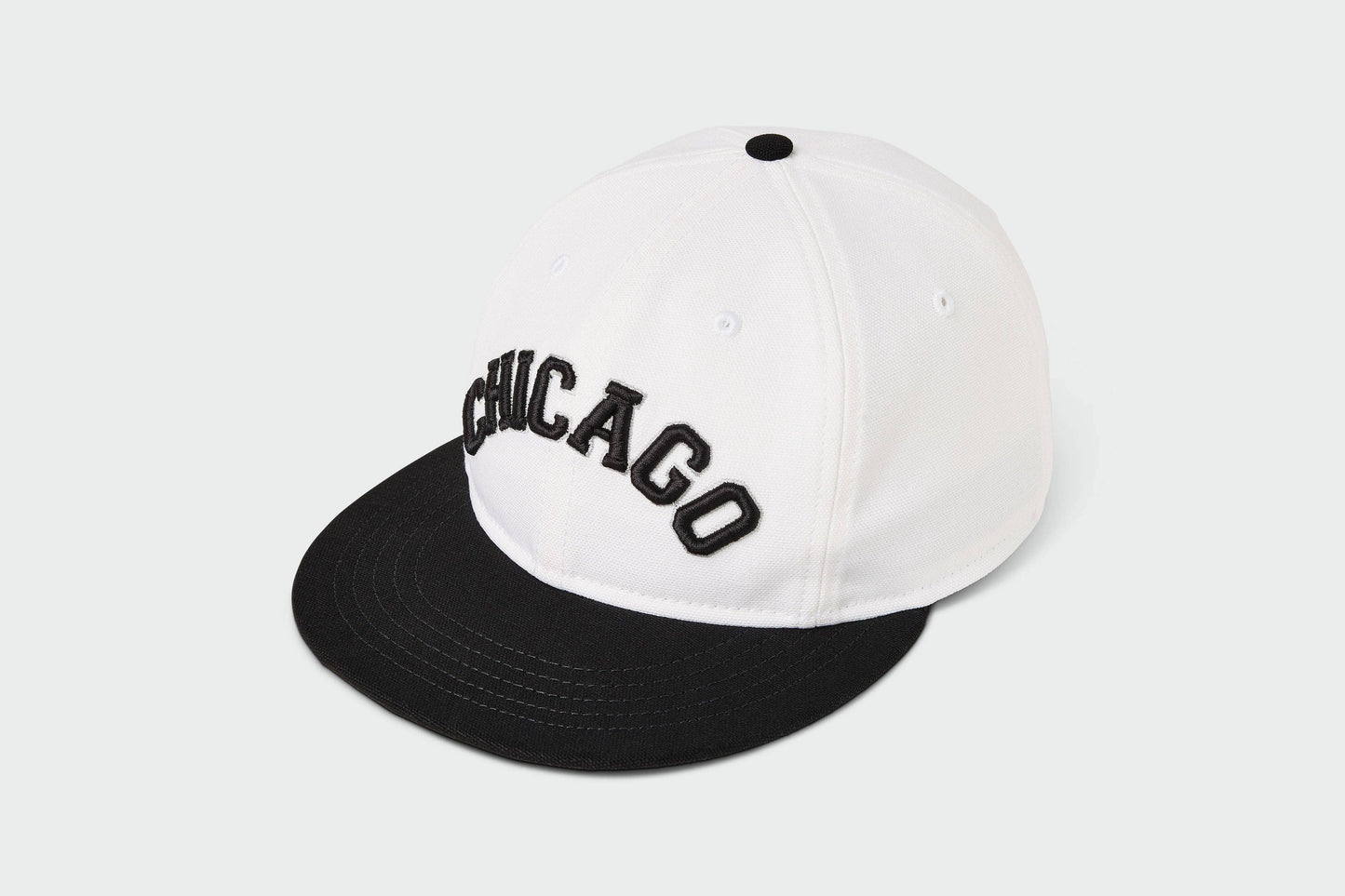 Chicago Upside Down - Upside Down Flatbill: White/Black/Silver