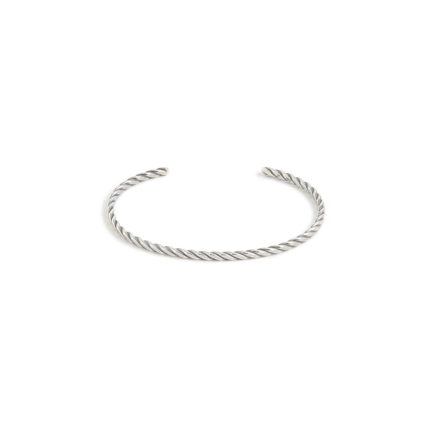 Plait Cuff: Sterling Silver / Work Patina / Standard Weight / Medium