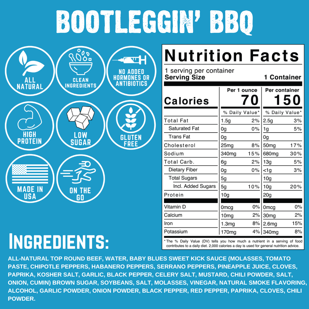 Bootleggin' Baby Blues BBQ Beef Jerky