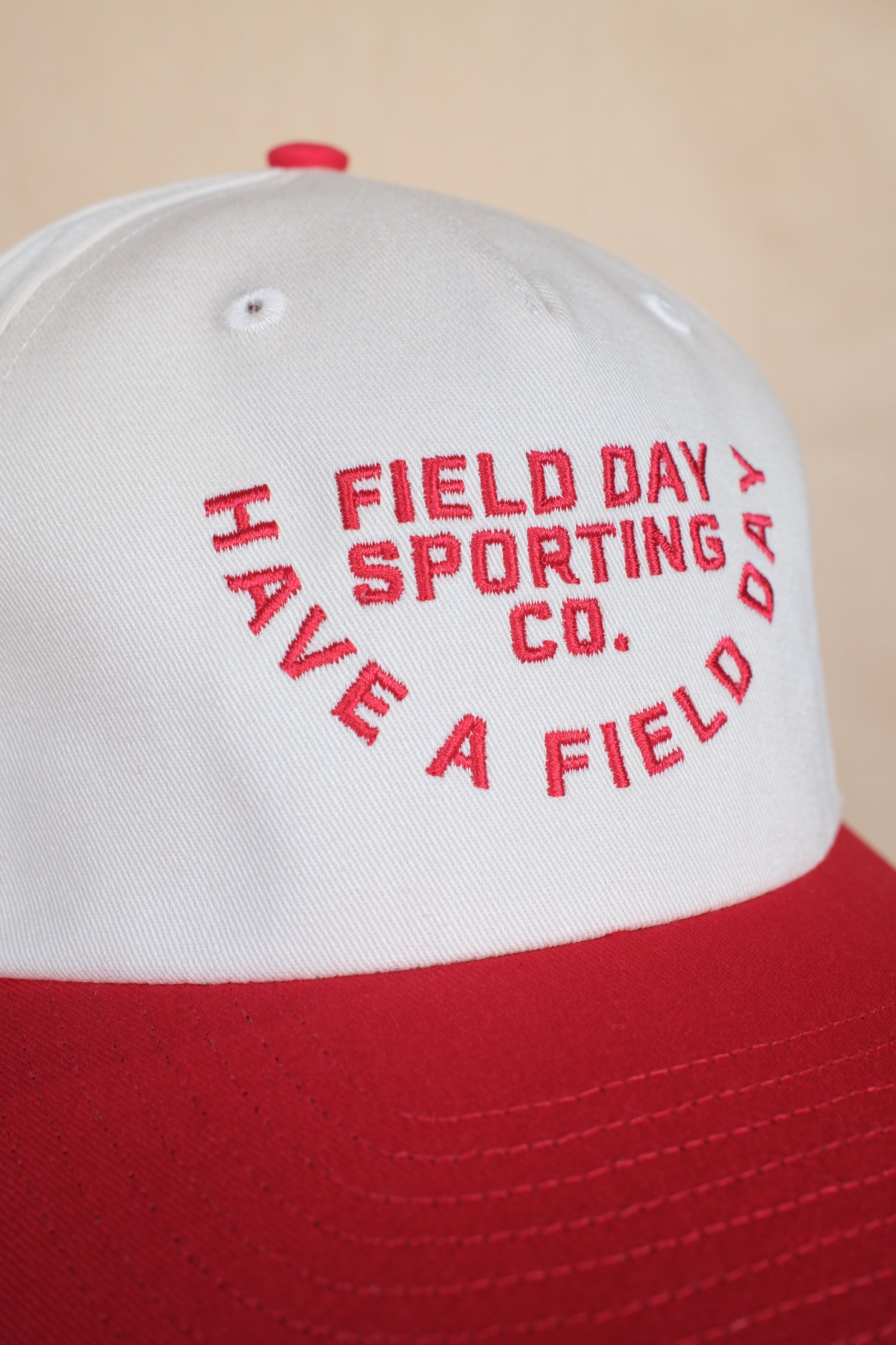 Grin Snapback - Cream/Cardinal