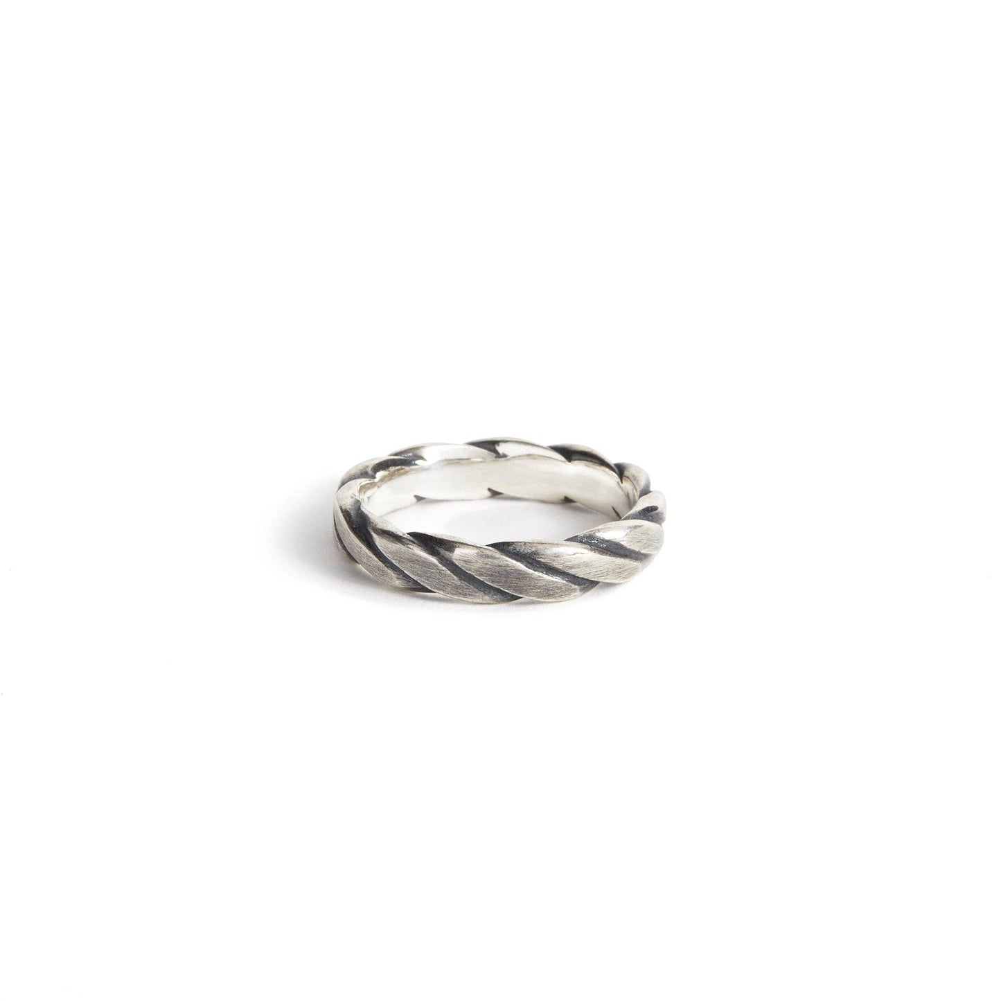 Plait Ring: Sterling Silver / Work Patina / 10.5