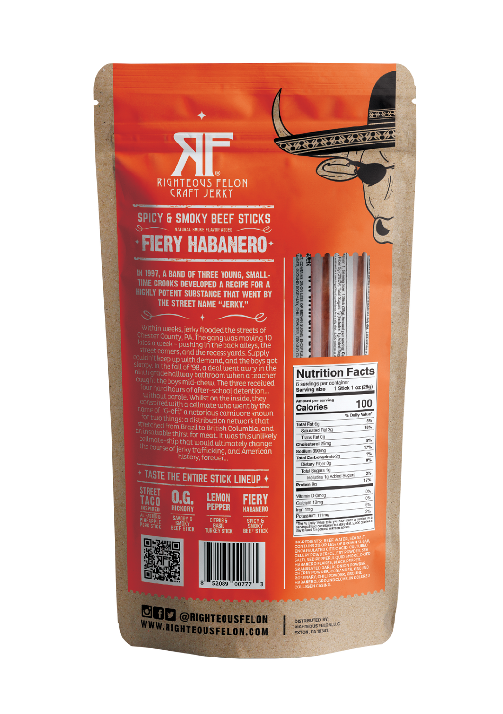 Fiery Habanero Beef Stick 1oz