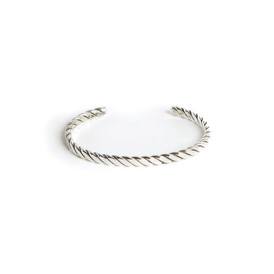 Plait Cuff: Sterling Silver / Work Patina / Standard Weight / Medium