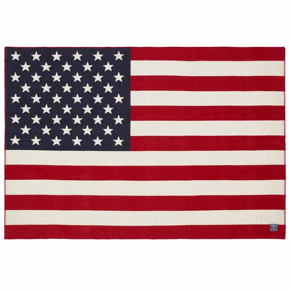 American Flag Red/White/Navy Wool Throw: Flag Throw Red White Navy