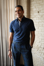 Francis 4 Button Pocket Polo - Navy