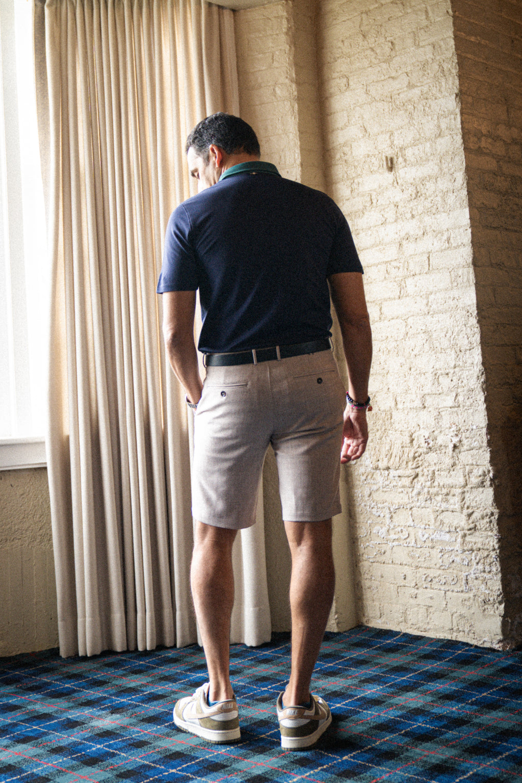 Ford 2-Tone 5 Button Polo - Navy/Fern