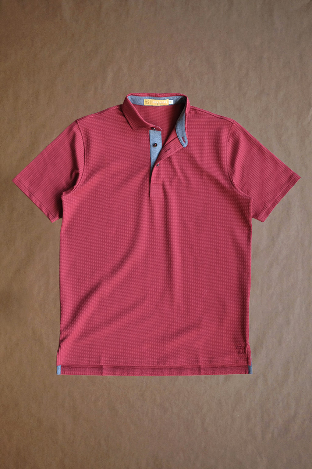 Cafferty Performance Jacquard Polo - Red Line Houndstooth