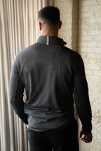 Palmer Performance 1/4 Zip - Charcoal Herringbone