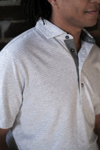 The Fessenden Polo - Light Grey Heather Houndstooth