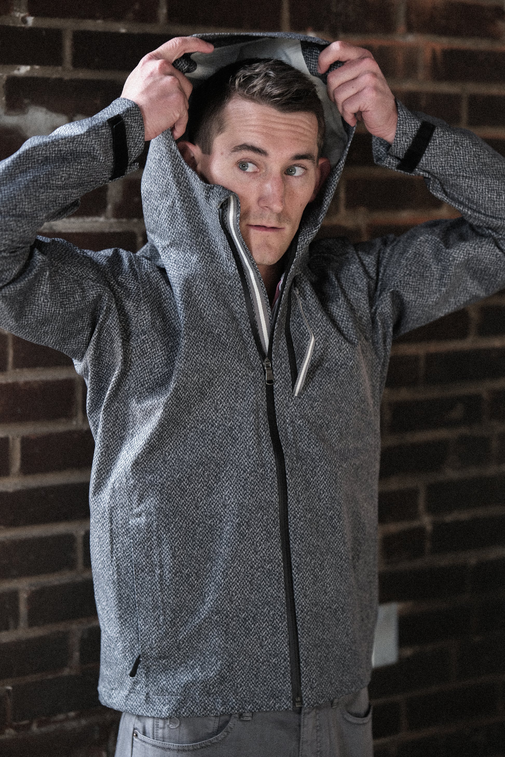 James 3L Rain Jacket - Grey Donegal