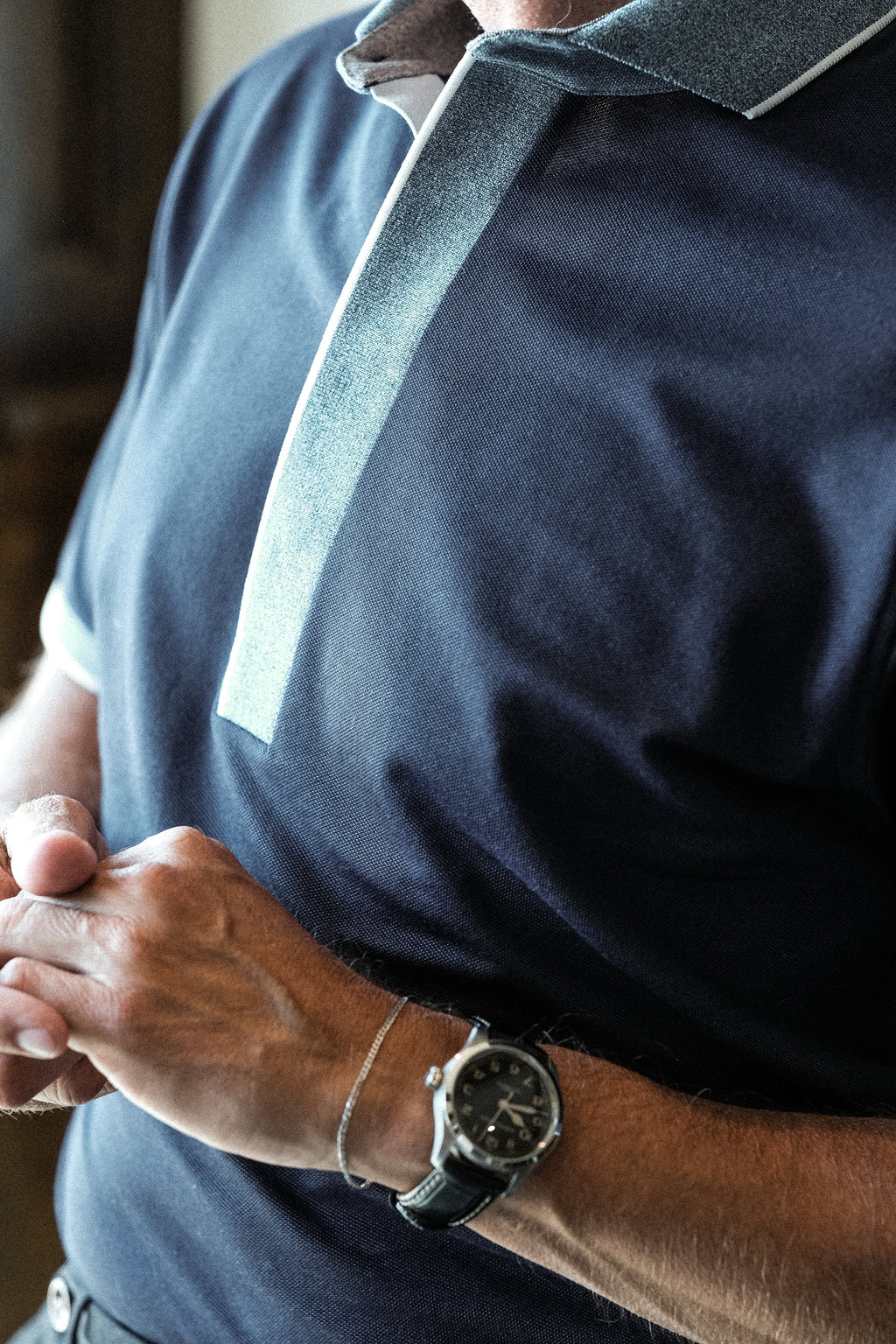 Varner Performance Pique Polo - Navy Heather