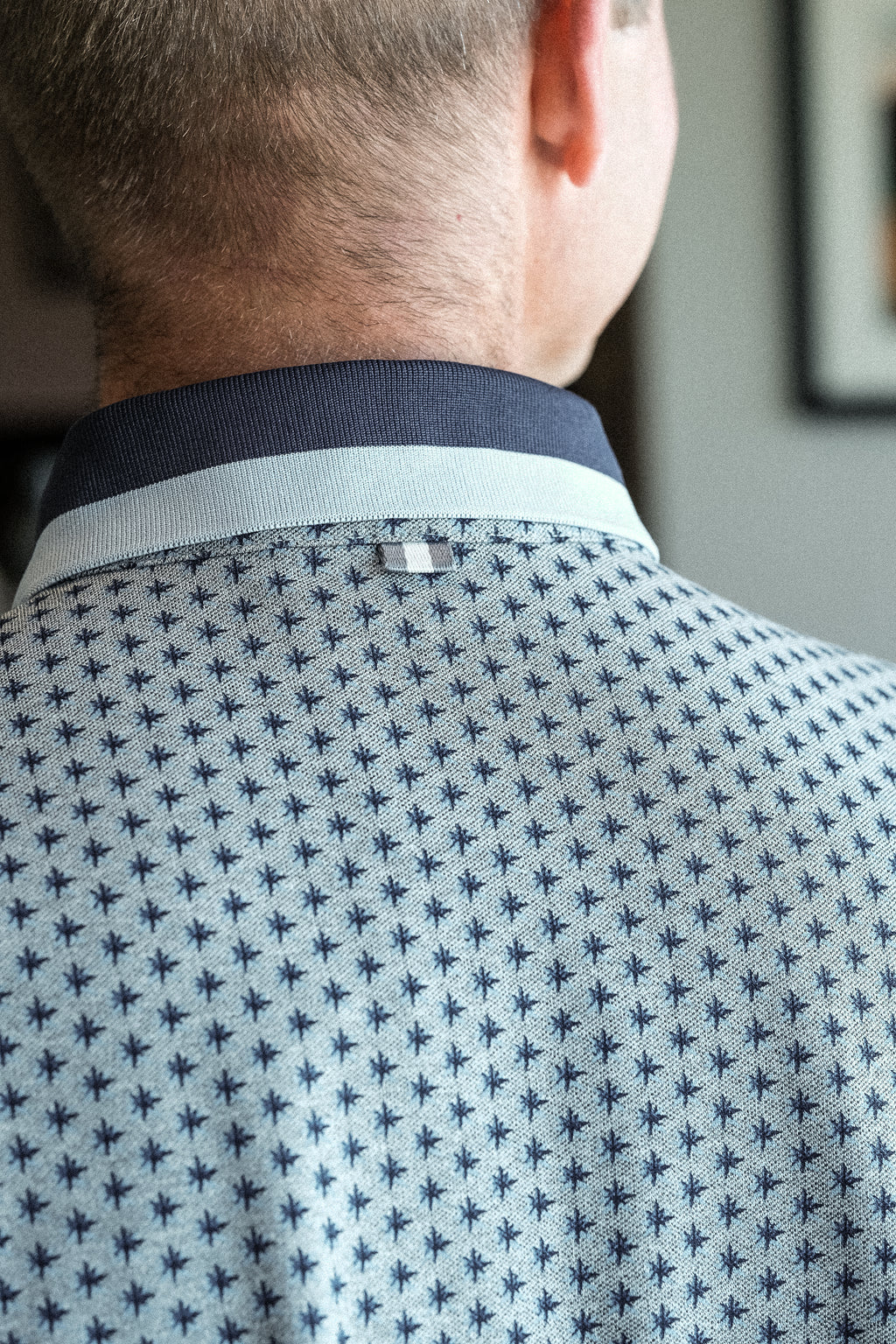 The Dunne Performance Polo - Light Grey Heather Spur Print