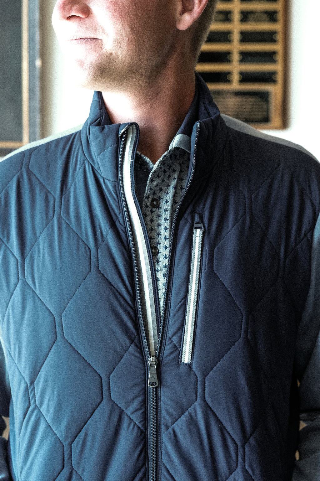 The Frankie Cross Full Zip - Navy/Shedd Heather