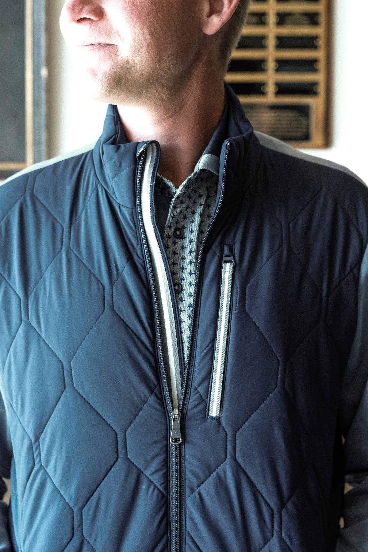 The Frankie Cross Full Zip - Navy/Shedd Heather