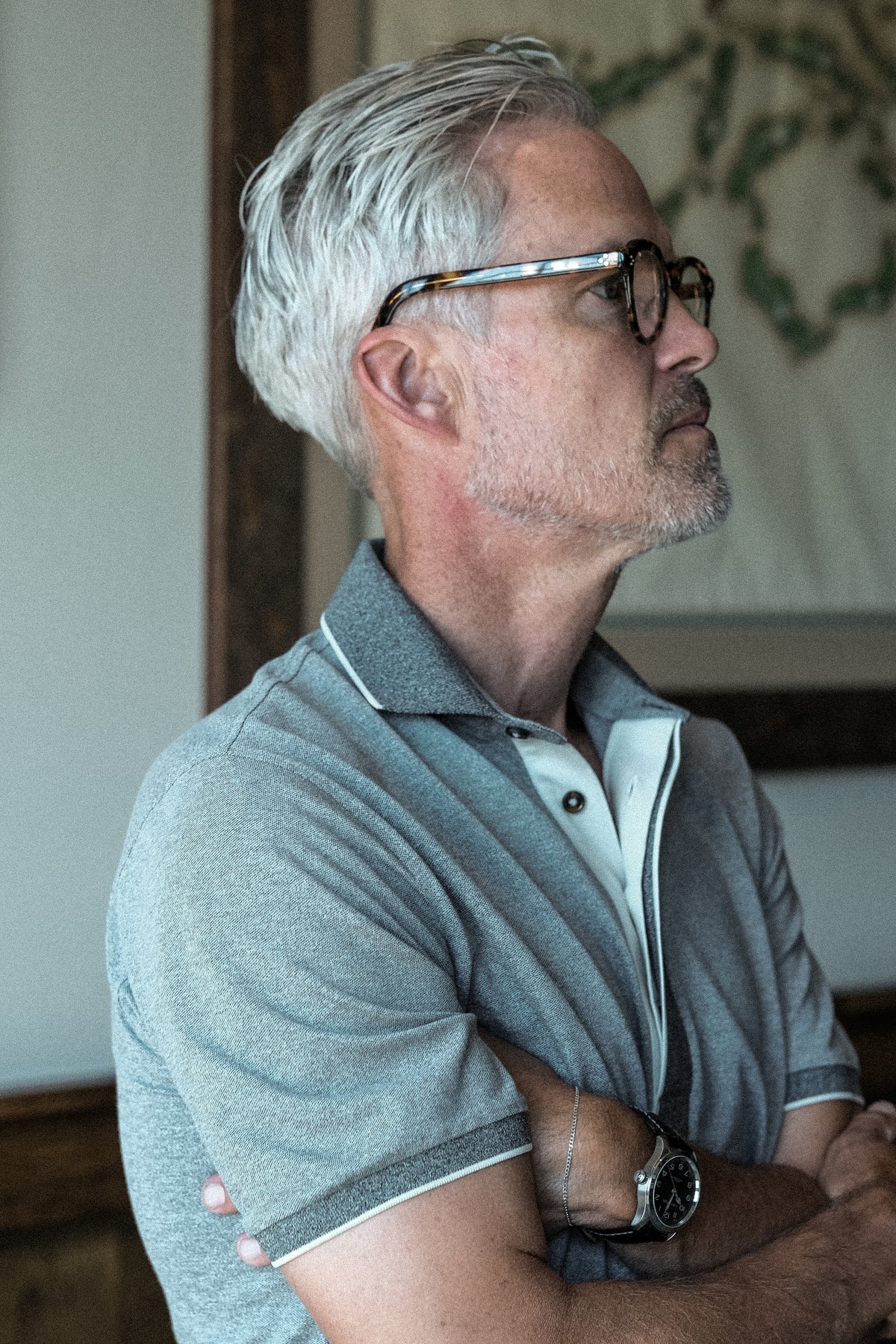 Varner Performance Pique Polo - Lt. Grey/Charcoal Heather