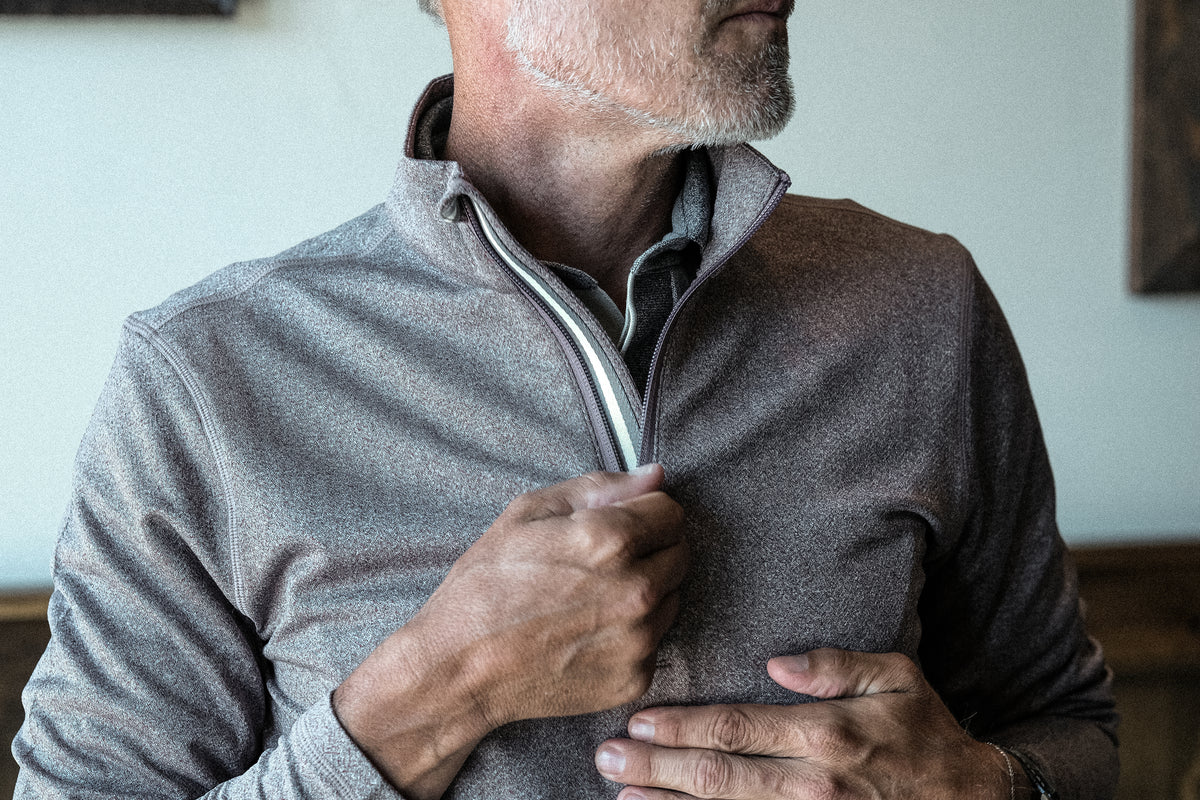 Palmer Performance 1/4 Zip - Redline Tonal Herringbone