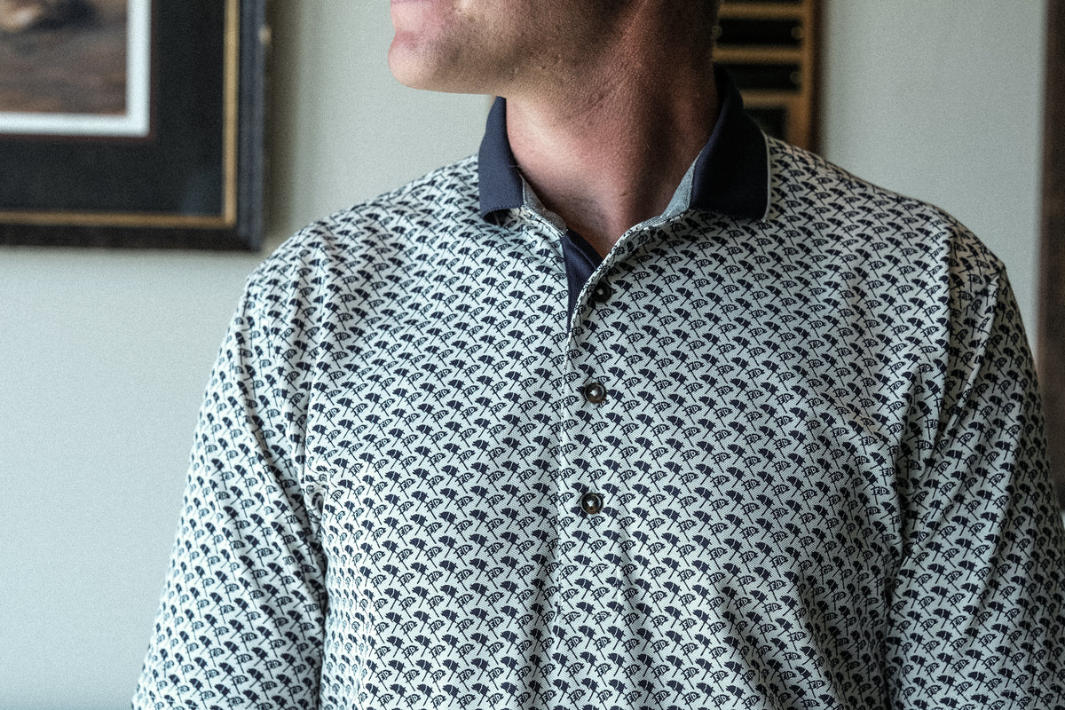 The Dunne Performance Polo - Fawn Pennant Print