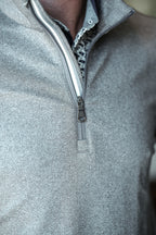 Palmer Performance 1/4 Zip - Driftwood Tonal Herringbone
