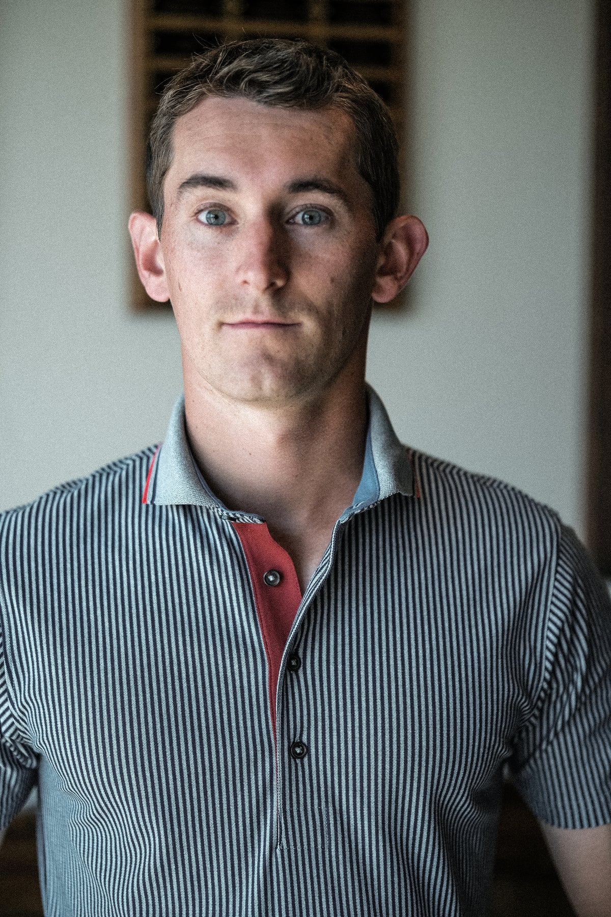 The Dunne Performance Polo - Light Grey Heather Pinstripe