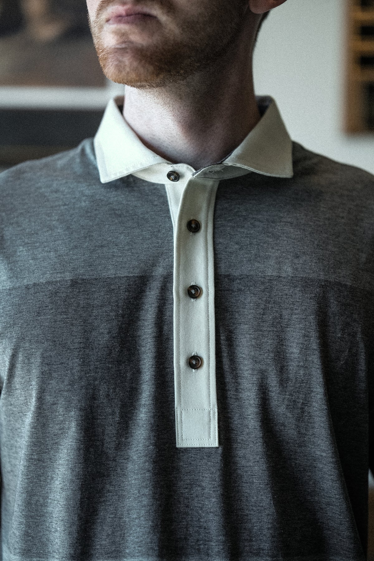 Hatteberg Polo - Lt. Grey Heather/Charcoal