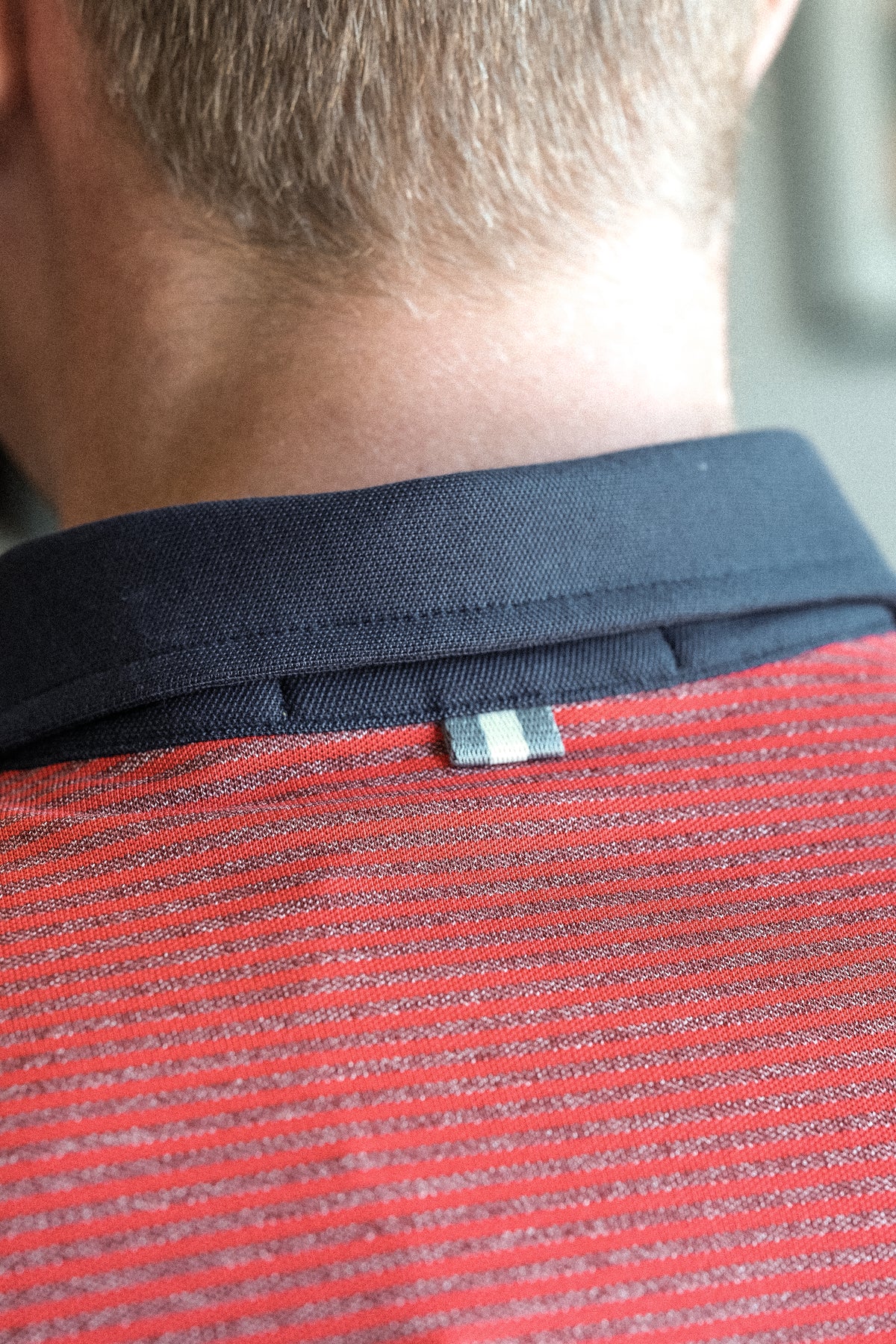 Ford 5 Button Striped Polo - Red Line Heather/Ruth