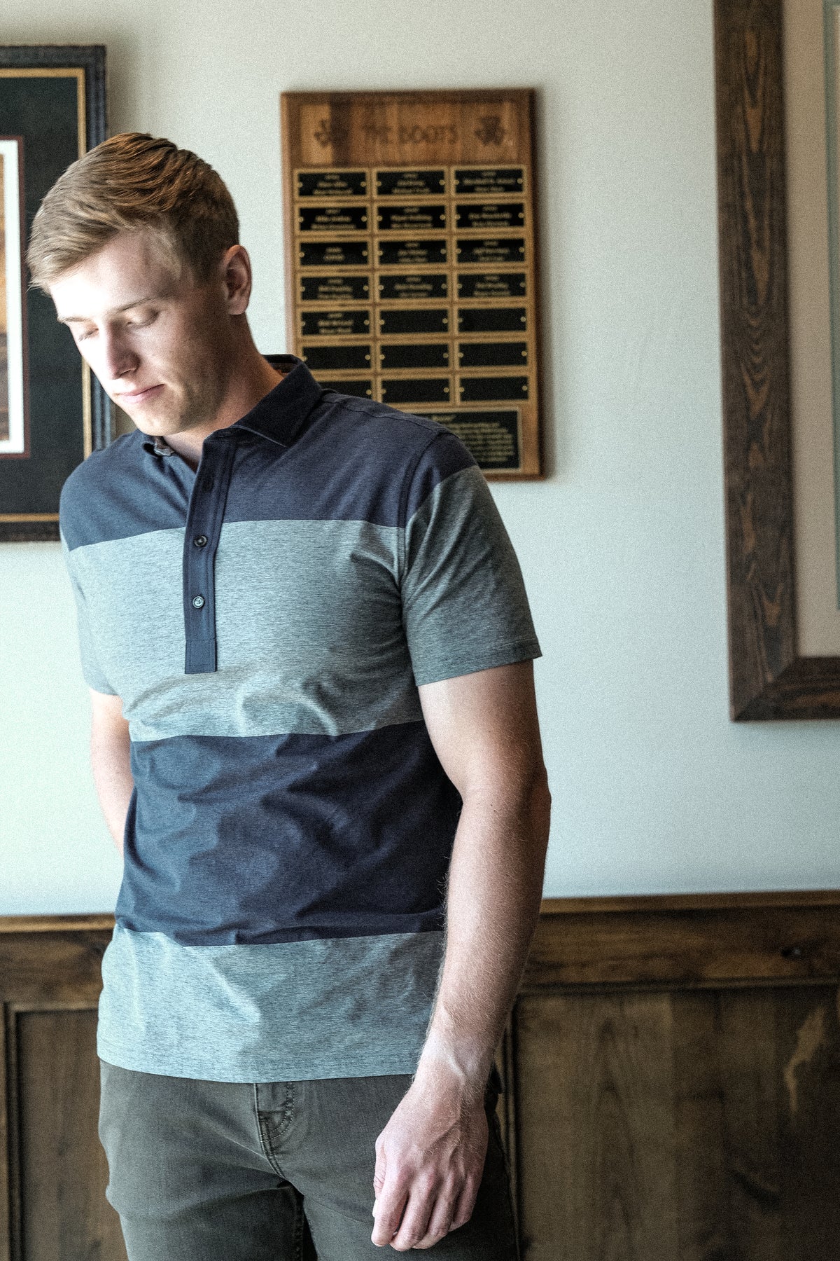 Hatteberg Polo - Navy/Lt. Grey Heather